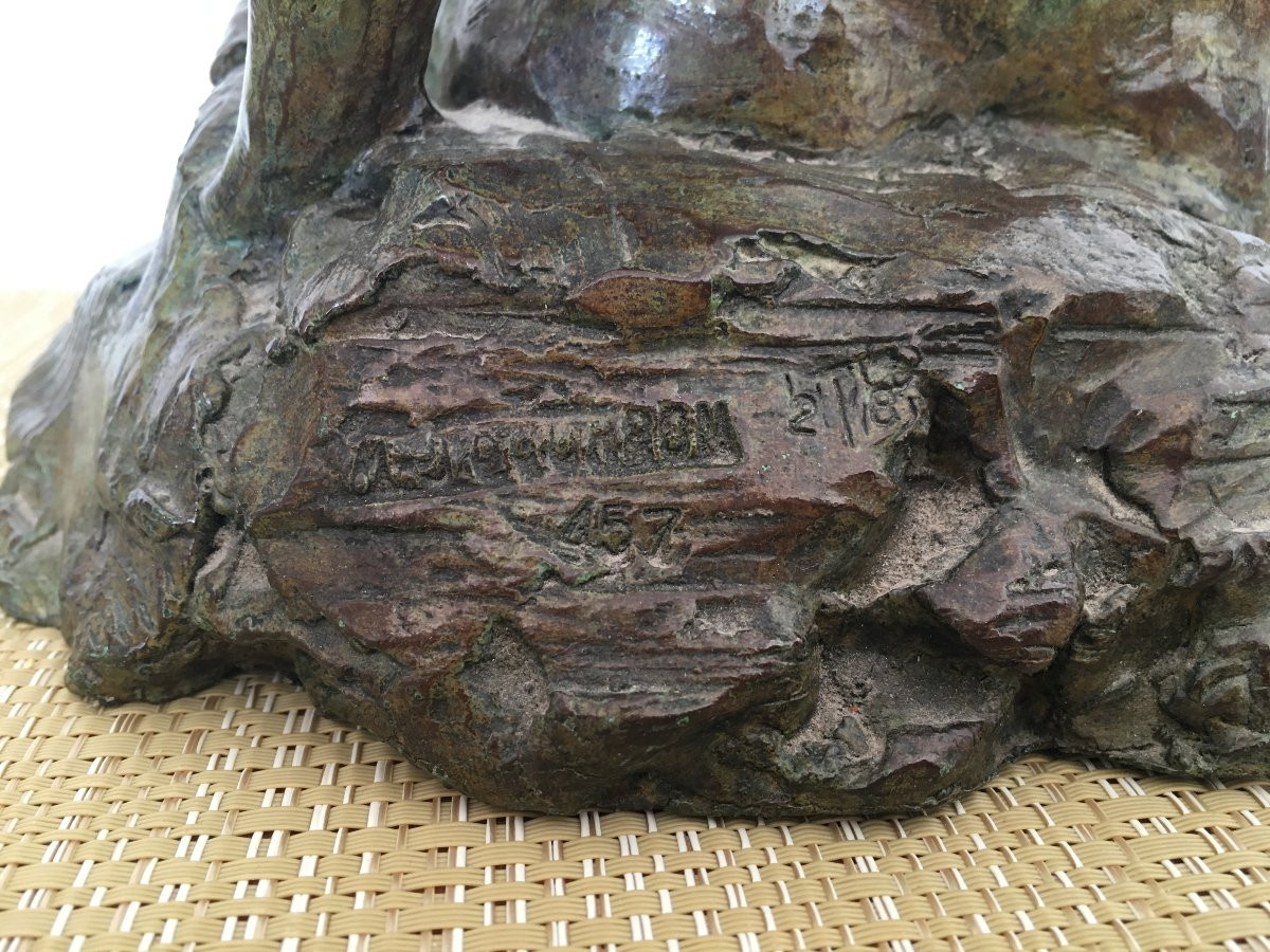 bronze femme par Marie Josephe BOURRON (1931-2012)-photo-3