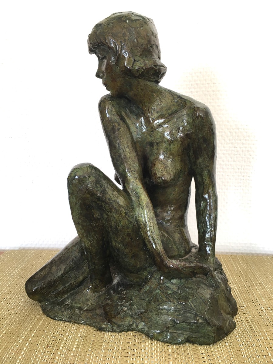 bronze femme par Marie Josephe BOURRON (1931-2012)