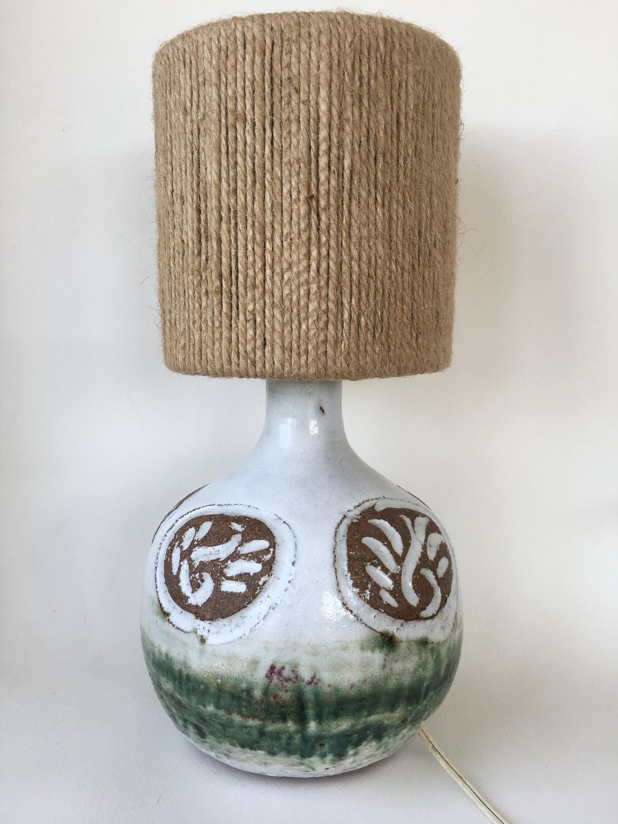 Ensemble lampe pichet et bougeoir Albert Thiry Vallauris (Blin Ruelland Capron)-photo-2