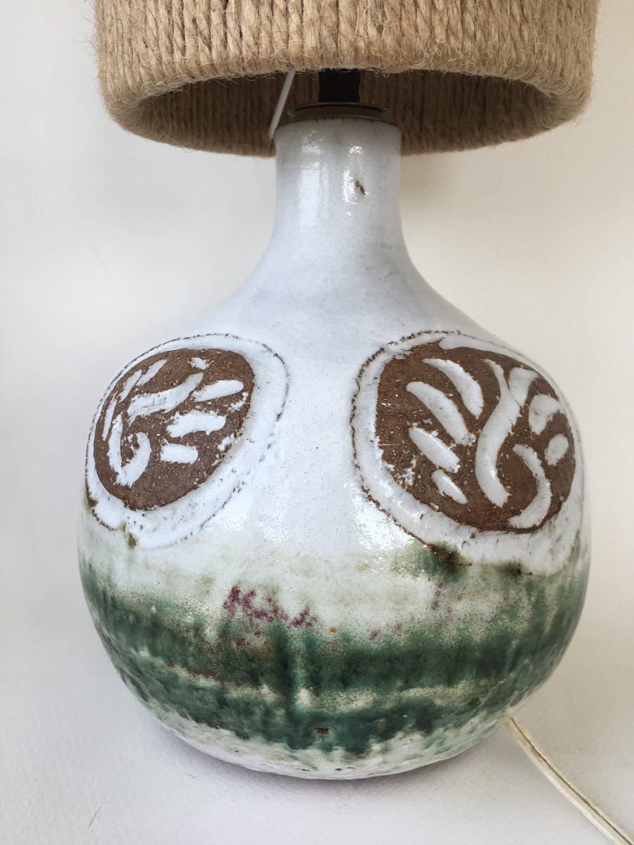 Ensemble lampe pichet et bougeoir Albert Thiry Vallauris (Blin Ruelland Capron)-photo-3