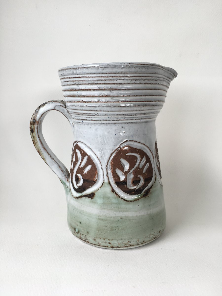 Ensemble lampe pichet et bougeoir Albert Thiry Vallauris (Blin Ruelland Capron)-photo-5