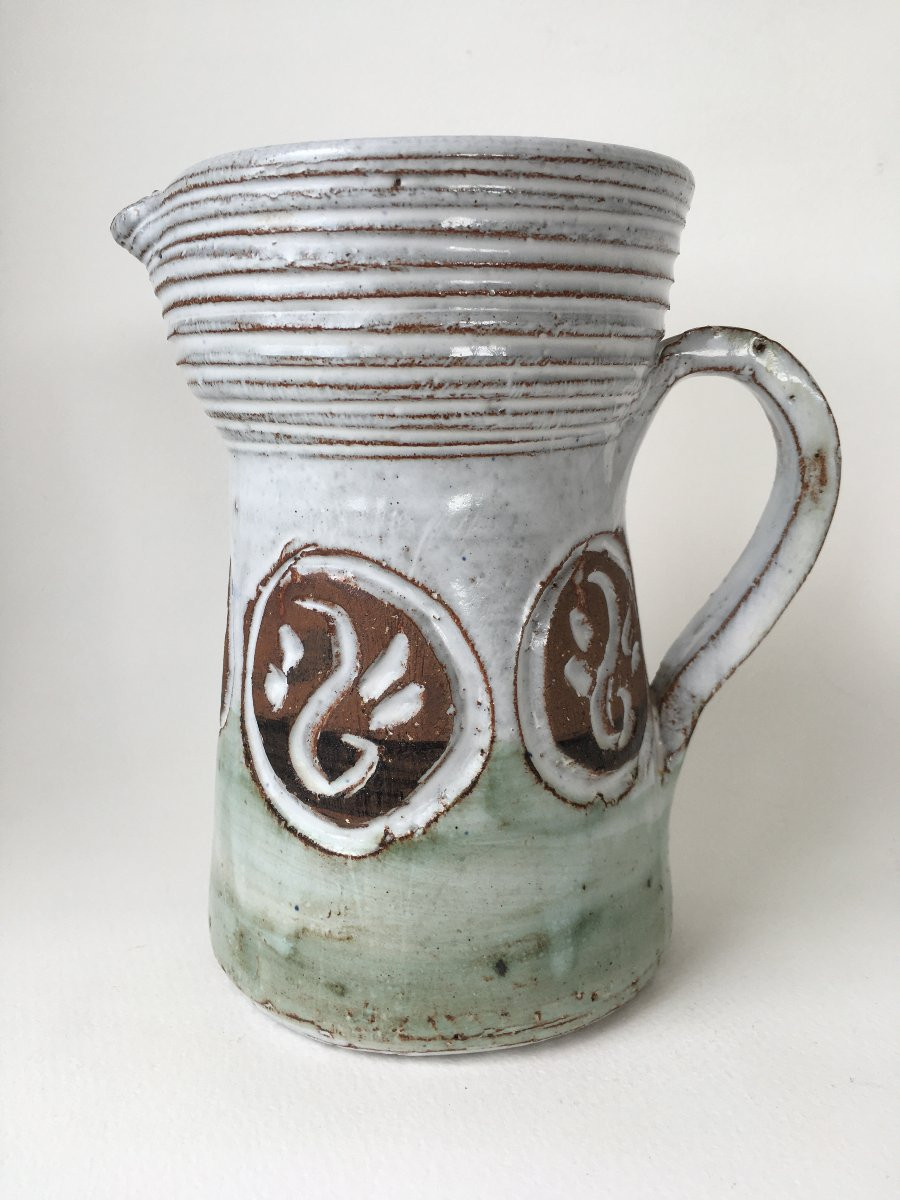 Ensemble lampe pichet et bougeoir Albert Thiry Vallauris (Blin Ruelland Capron)-photo-7