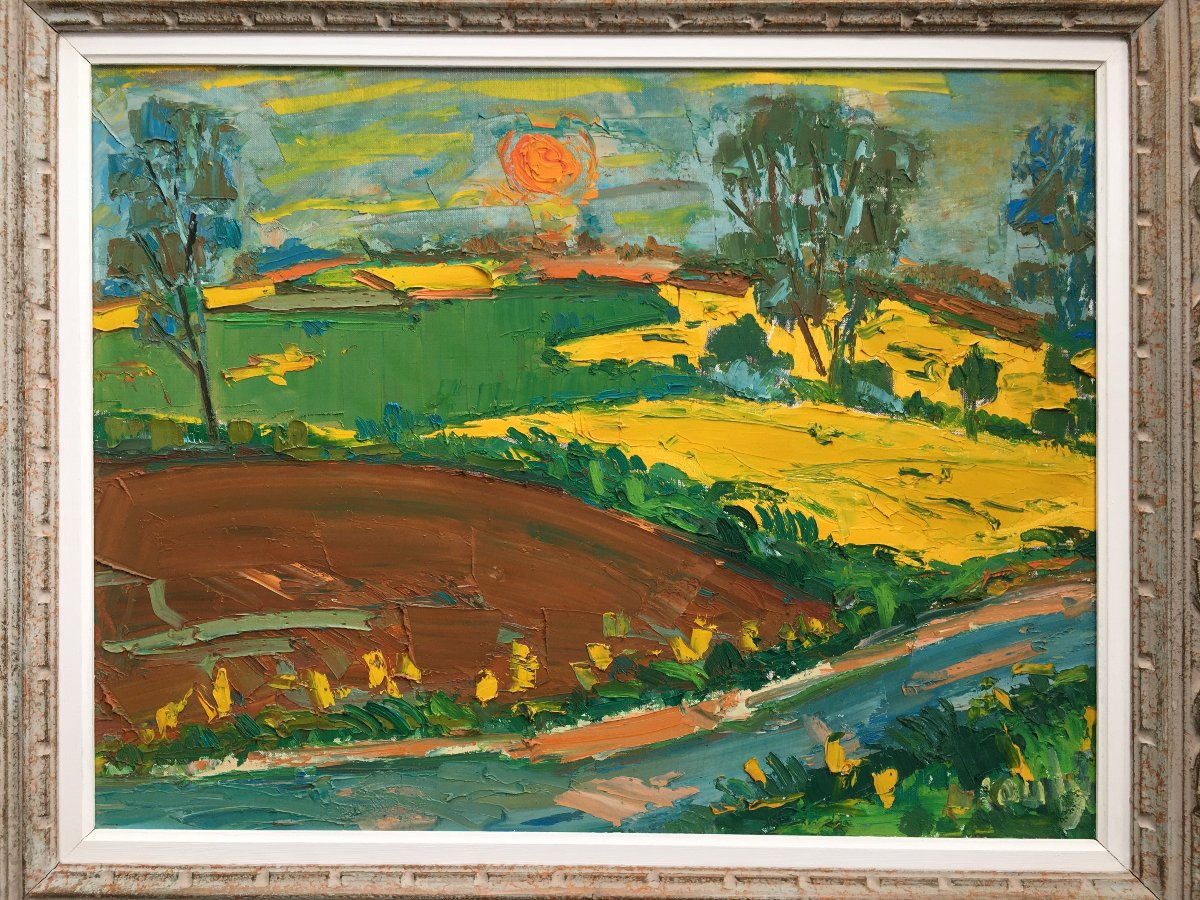 Landscape Painting By Jean Couty, Painter From Lyon-photo-2