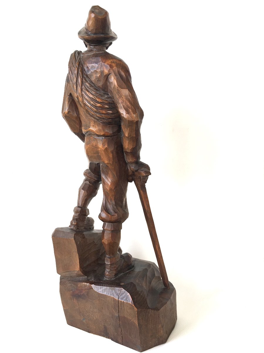 Carved Wooden Statue Of A Mountaineer In Chamonix-photo-4