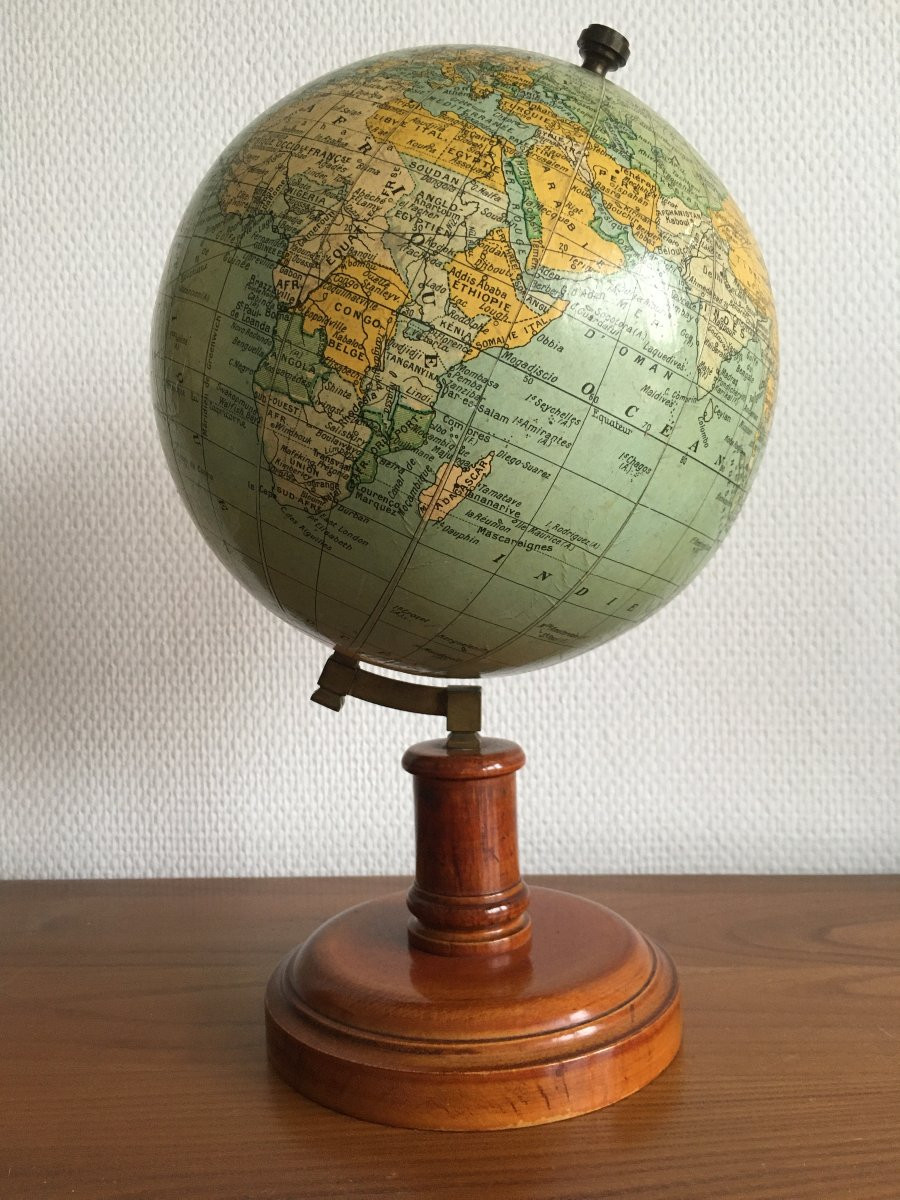 Ancienne mappemonde globe terrestre G. THOMAS éditeur vers 1900-photo-2