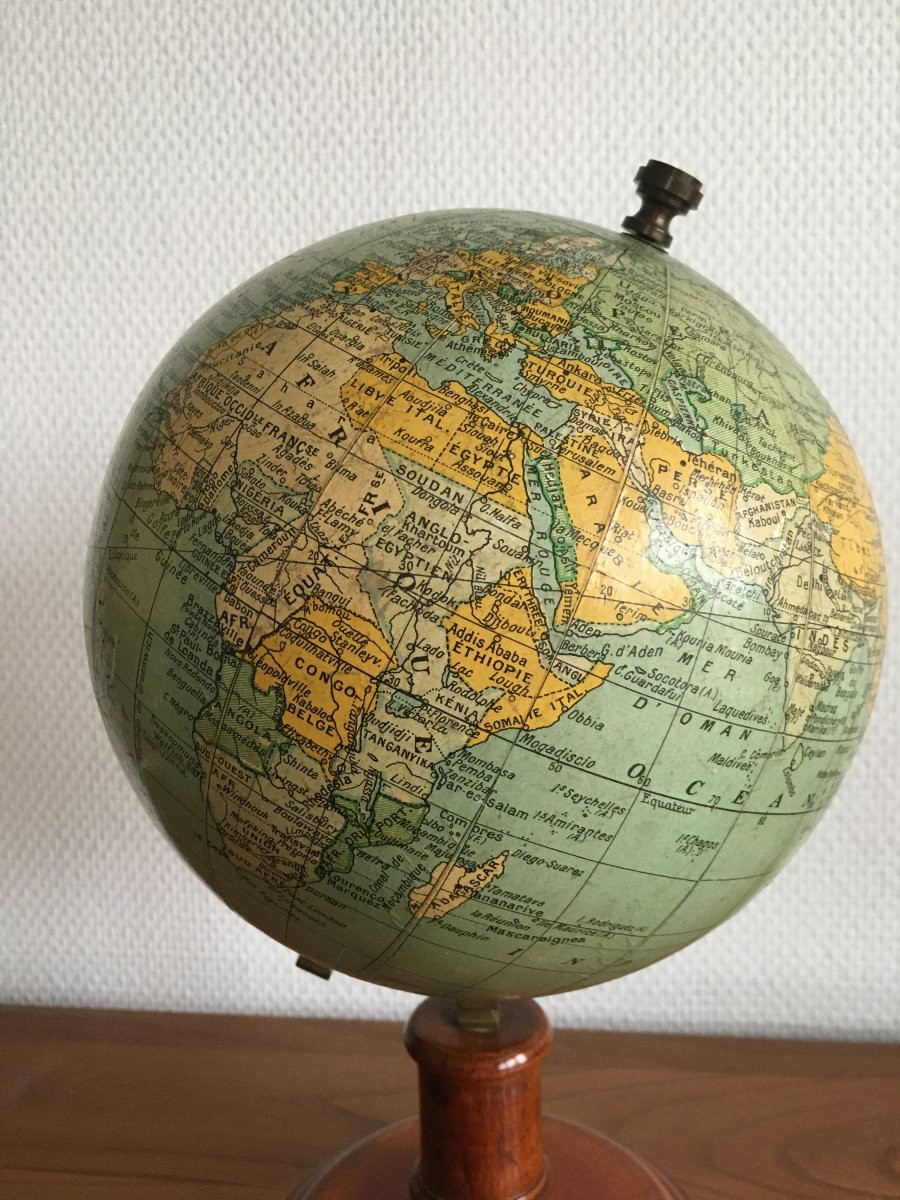 Ancienne mappemonde globe terrestre G. THOMAS éditeur vers 1900-photo-4