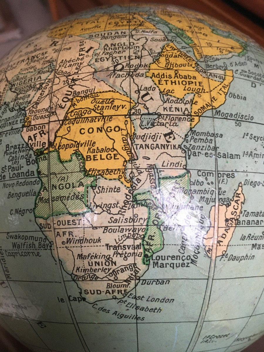 Ancienne mappemonde globe terrestre G. THOMAS éditeur vers 1900-photo-3