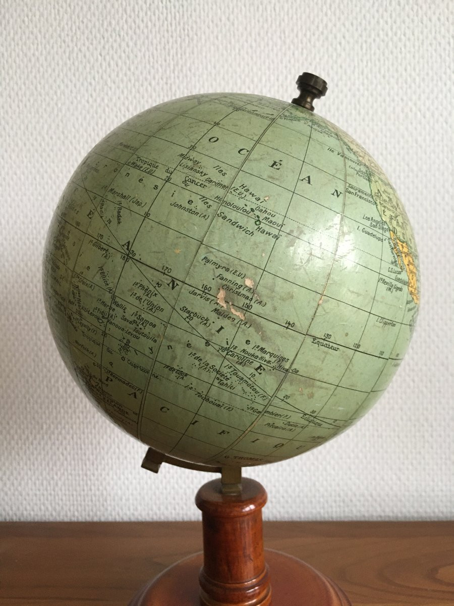 Ancienne mappemonde globe terrestre G. THOMAS éditeur vers 1900-photo-2