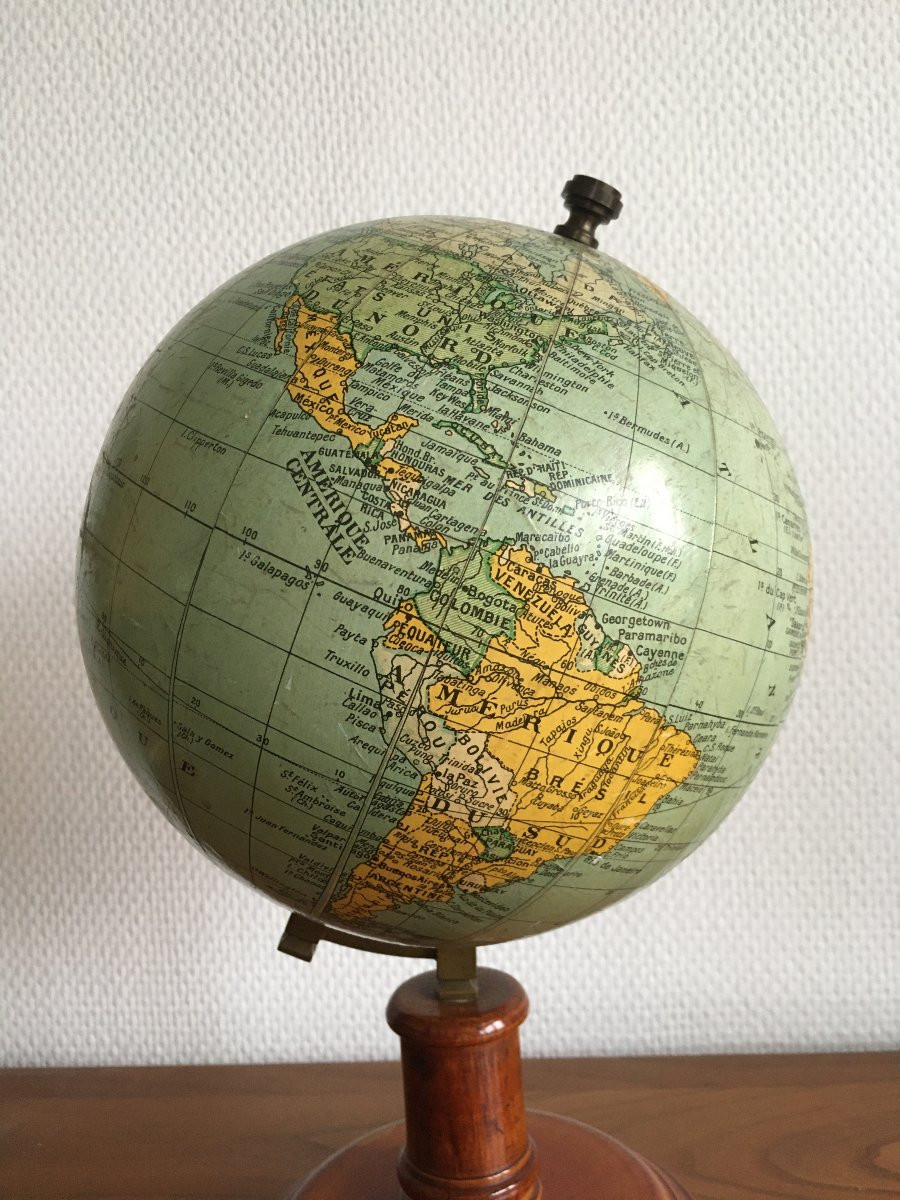 Ancienne mappemonde globe terrestre G. THOMAS éditeur vers 1900-photo-4