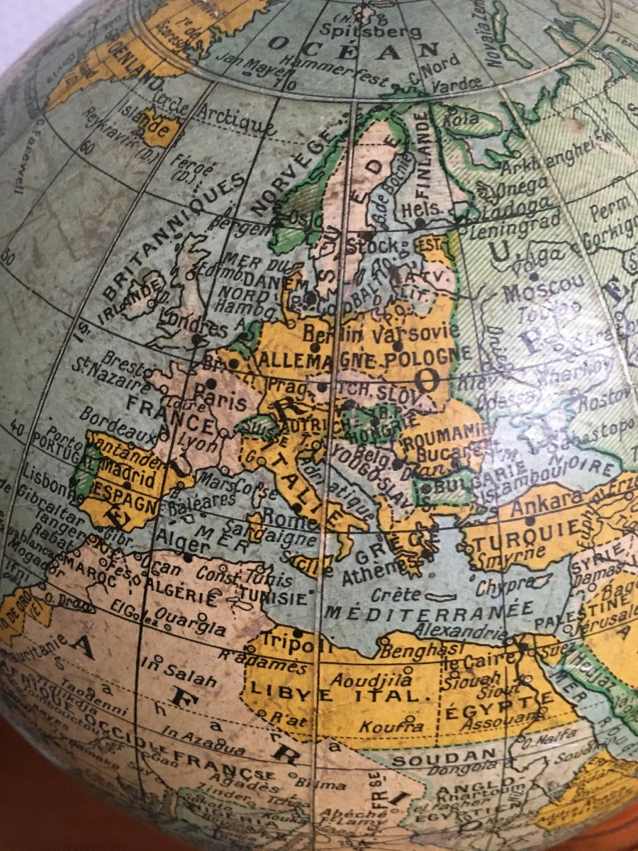 Ancienne mappemonde globe terrestre G. THOMAS éditeur vers 1900-photo-5