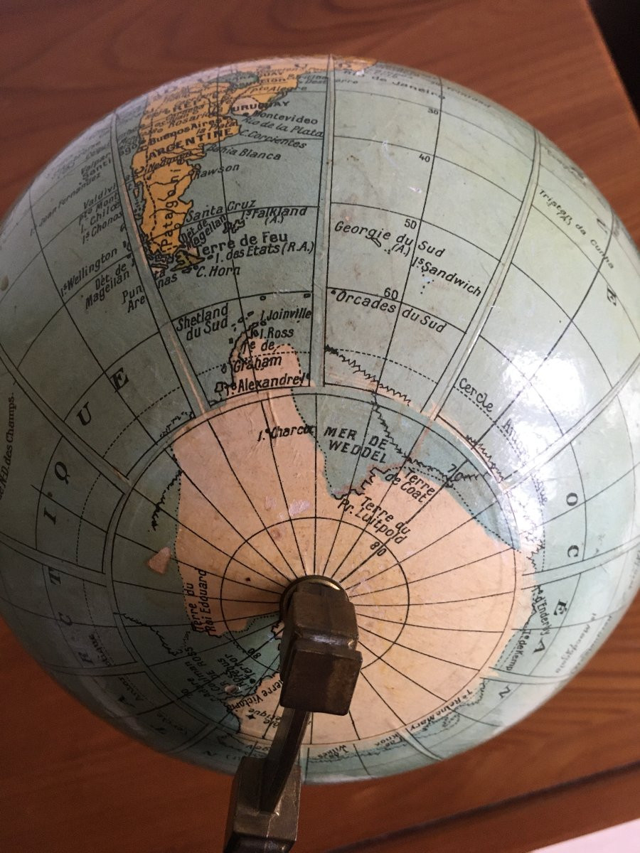 Ancienne mappemonde globe terrestre G. THOMAS éditeur vers 1900-photo-7