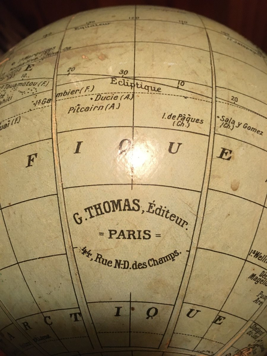 Ancienne mappemonde globe terrestre G. THOMAS éditeur vers 1900-photo-8