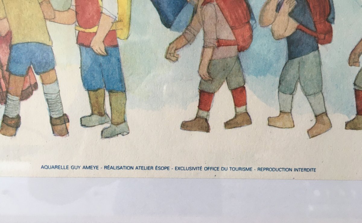 Ancienne affiche originale CHAMONIX par Guy Ameyë 1980-photo-2