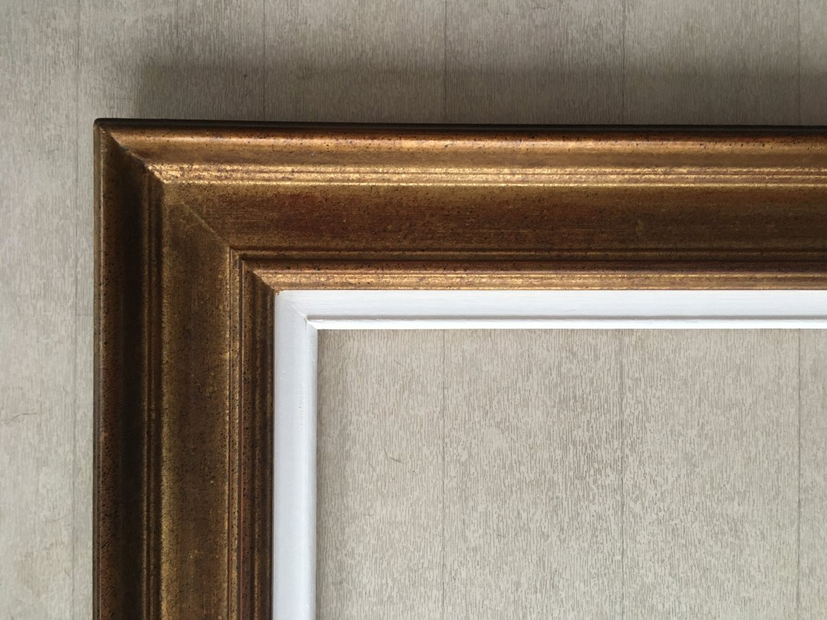 Golden Cassetta Frame 15p Format For 65x50cm Painting-photo-1