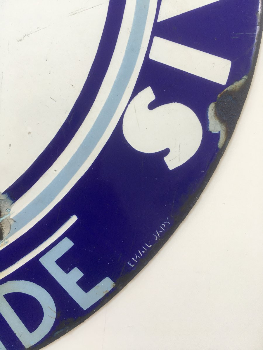 Old Enamelled Plaque Of The French Alpine Club Caf From The 1930s, Mountain Chalet Decor-photo-4