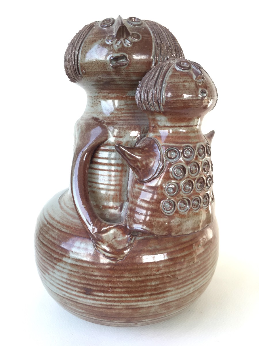 Ceramic Sculpture Maternity Jacques Pouchain In Dieulefit