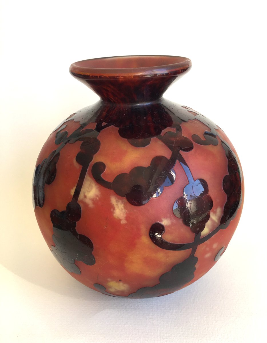 Vase Charles Schneider décor Perlière vers 1925-27 Le Verre Français-photo-2