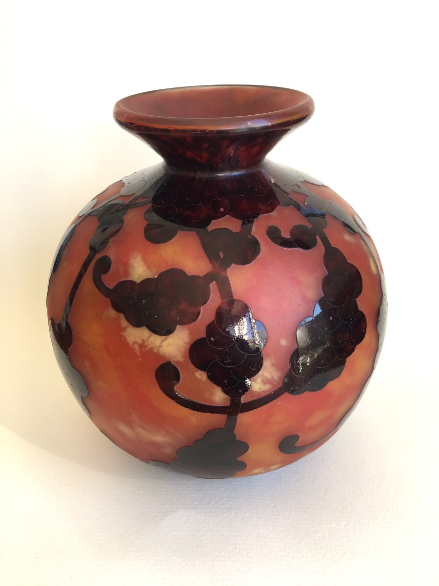 Vase Charles Schneider décor Perlière vers 1925-27 Le Verre Français-photo-1