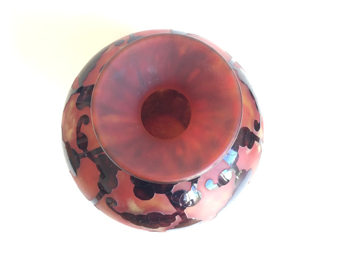 Vase Charles Schneider décor Perlière vers 1925-27 Le Verre Français-photo-2