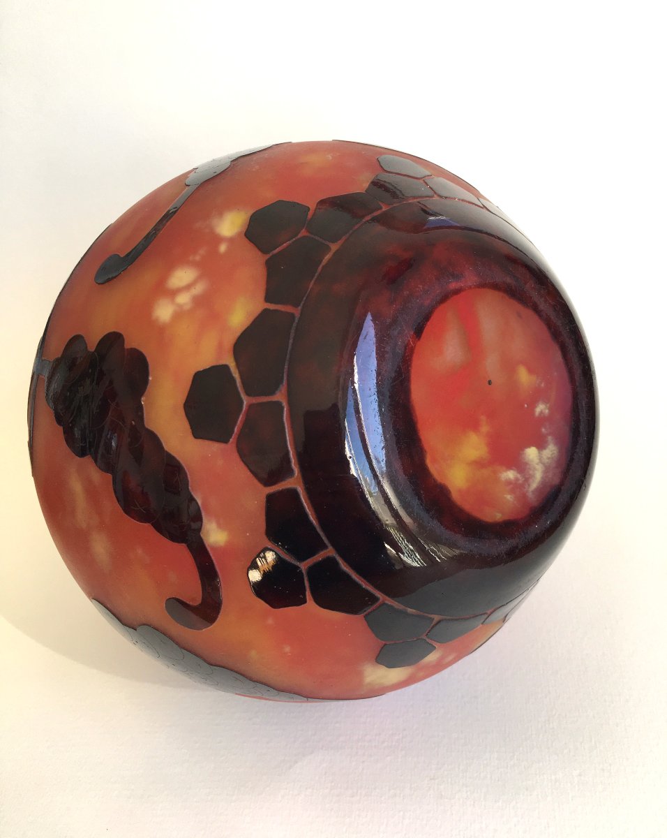 Vase Charles Schneider décor Perlière vers 1925-27 Le Verre Français-photo-4