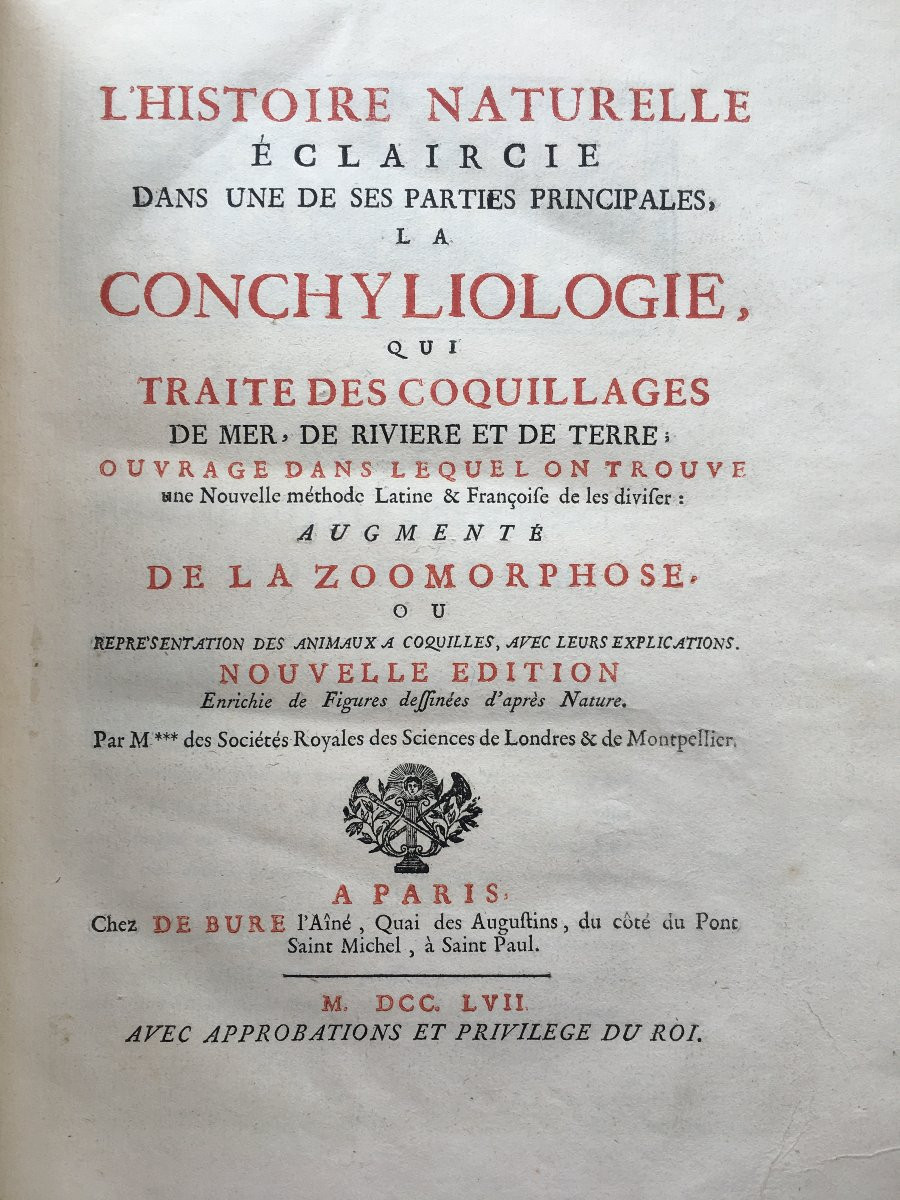 Book By Antoine Joseph Dézallier d'Argenville: Conchyliology, 2nd Edition Of 1757-photo-2