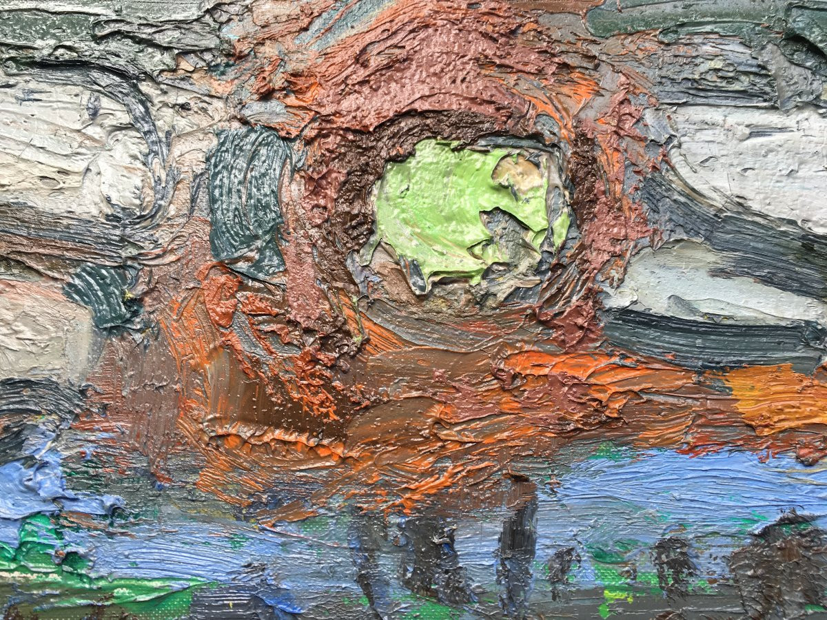 Landscape Painting "dombes In Winter" By Jean Couty, Painter From Lyon-photo-1