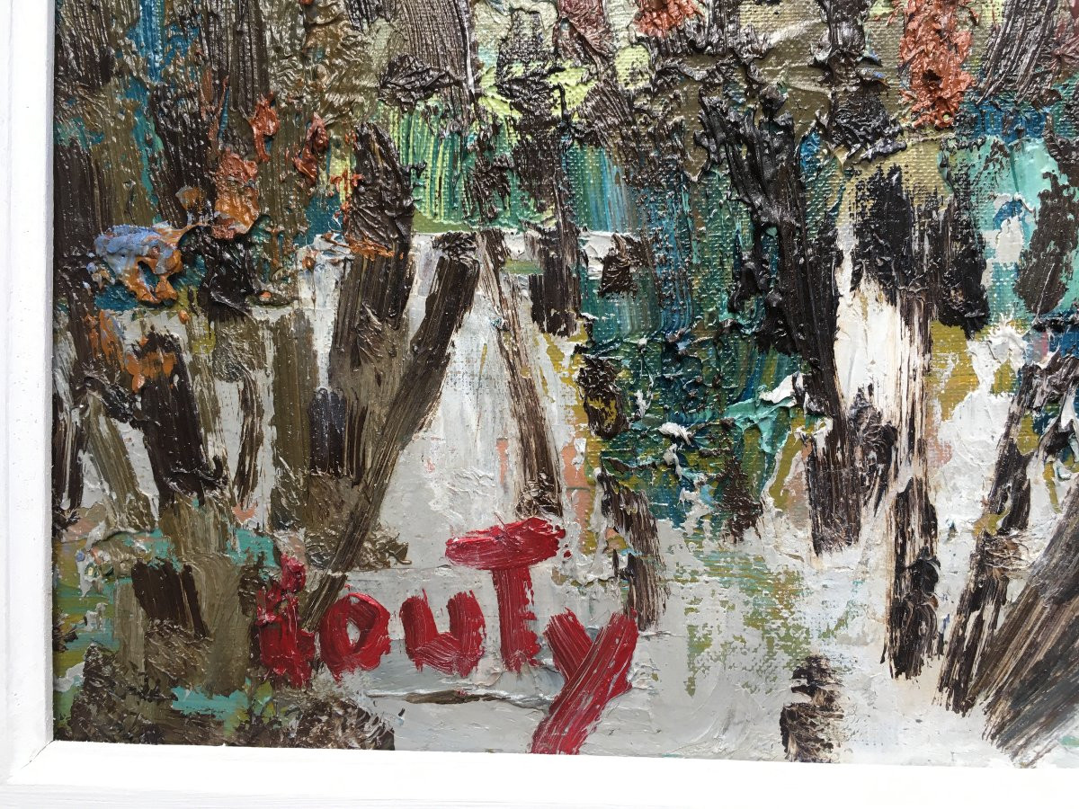 Landscape Painting "dombes In Winter" By Jean Couty, Painter From Lyon-photo-3