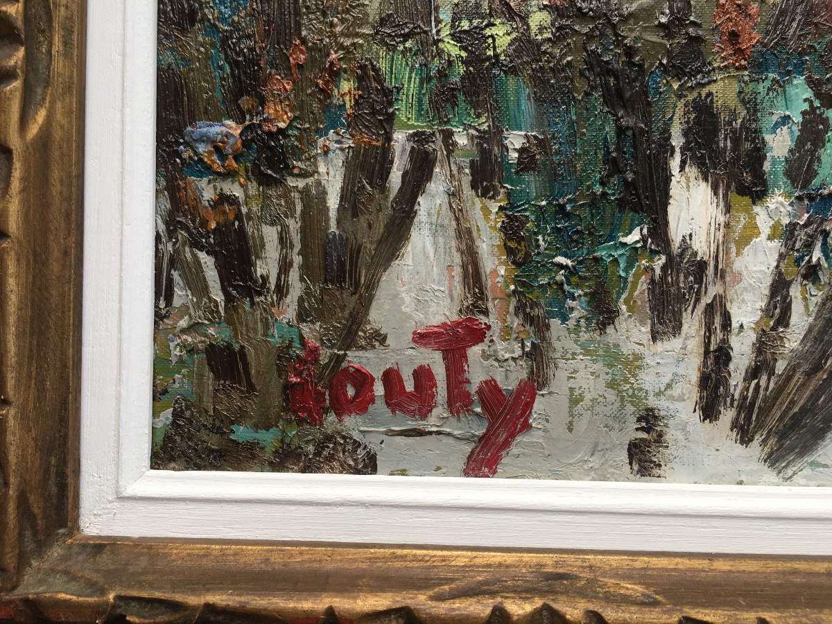 Landscape Painting "dombes In Winter" By Jean Couty, Painter From Lyon-photo-3