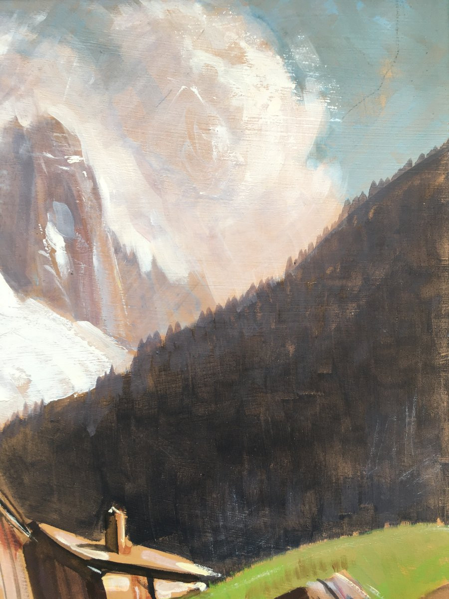 Mountain Painting By Marcel Wibault Chamonix-photo-2