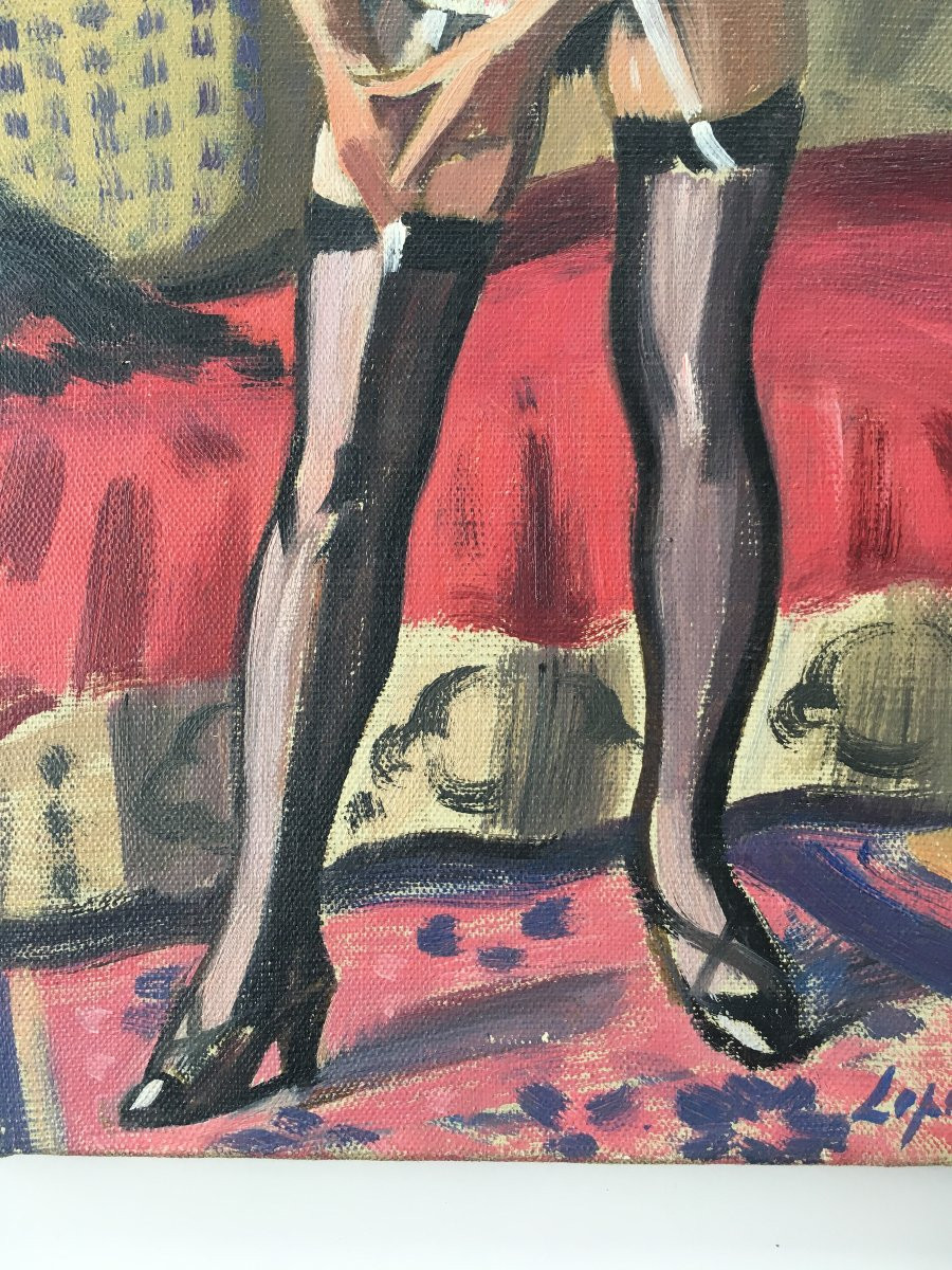 Tableau peinture nu Féminin Robert Lepeltier peintre de Paris 1913-1996 -photo-4