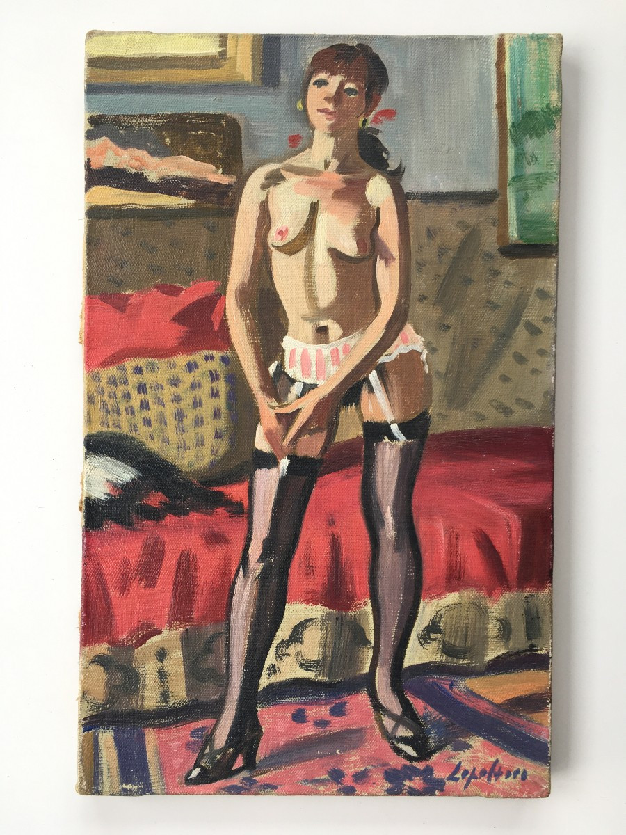 Tableau peinture nu Féminin Robert Lepeltier peintre de Paris 1913-1996 