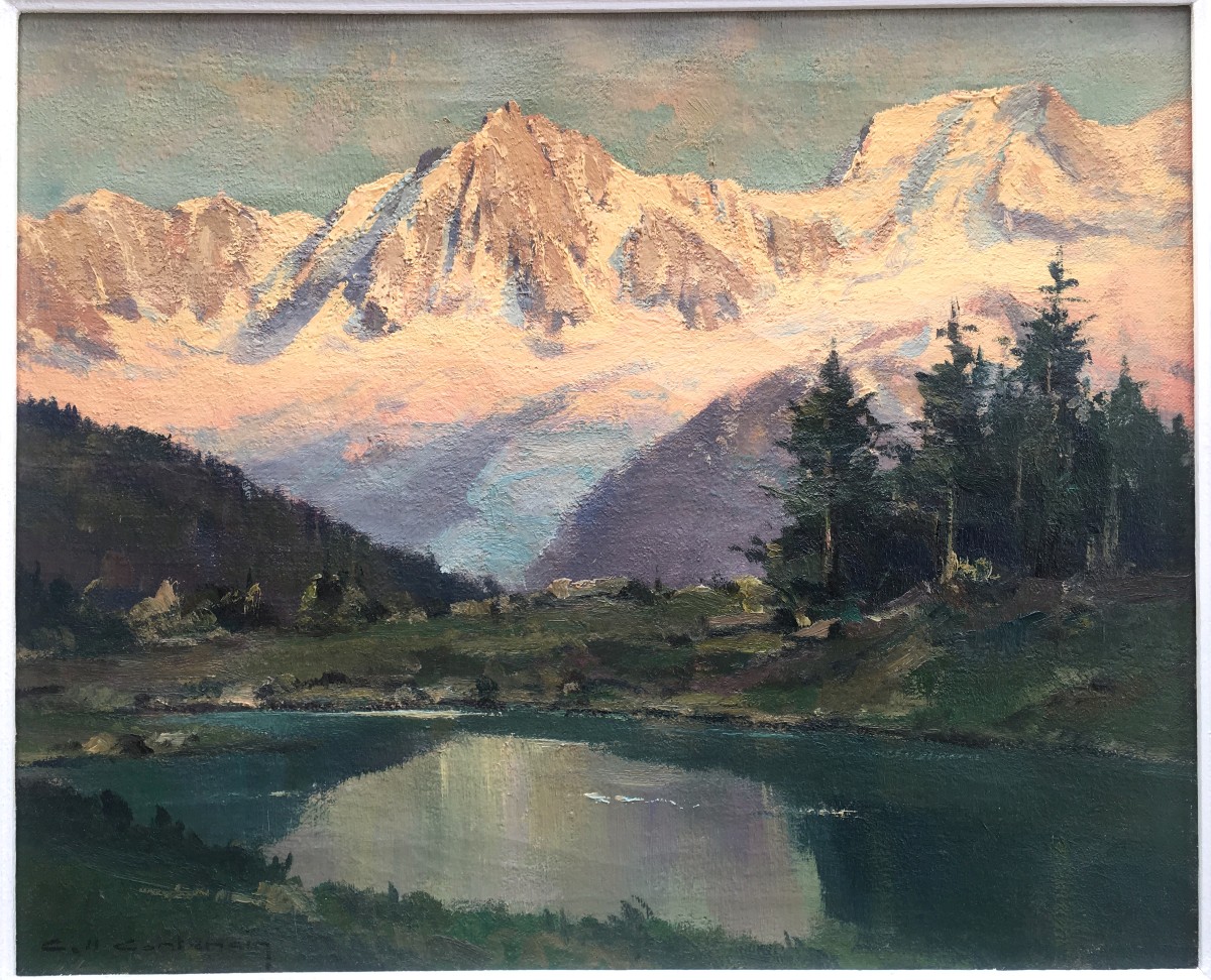 tableau peinture de montagne par Charles henri Contencin 1898-1955-photo-2