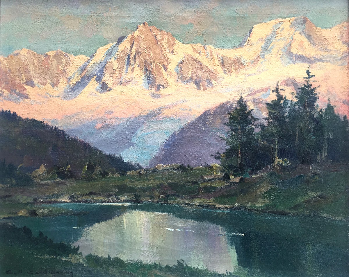 tableau peinture de montagne par Charles henri Contencin 1898-1955-photo-3