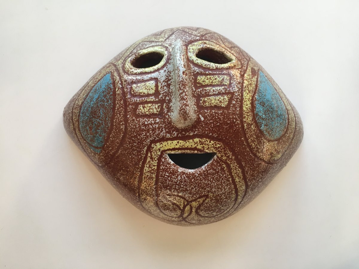 Series Of Four Ceramic Masks From Accolay-photo-4