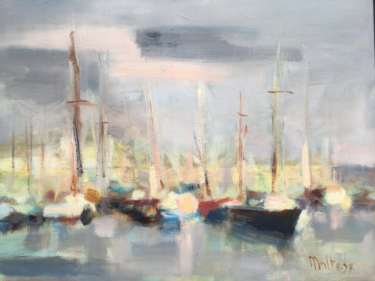 tableau peinture le port de La Londe par Jean-Pierre MALTESE-photo-3