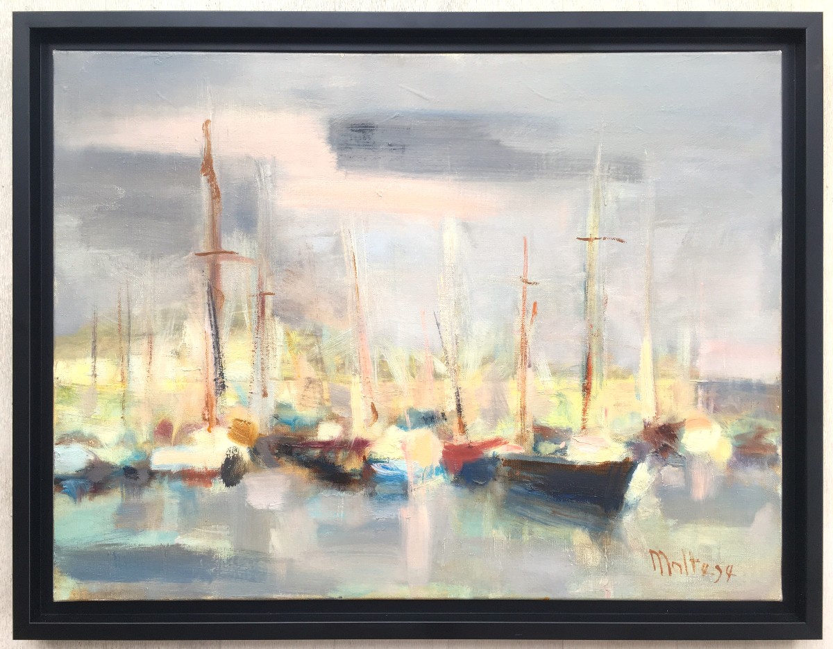 tableau peinture le port de La Londe par Jean-Pierre MALTESE