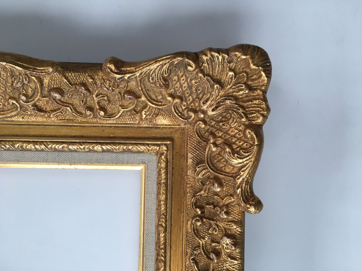 cadre doré format 3F pour tableau 27x22cm-photo-2