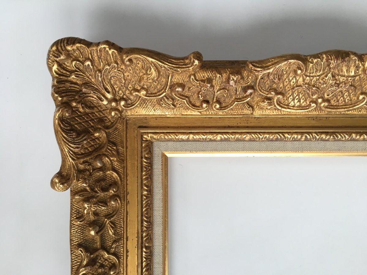 cadre doré format 3F pour tableau 27x22cm-photo-1