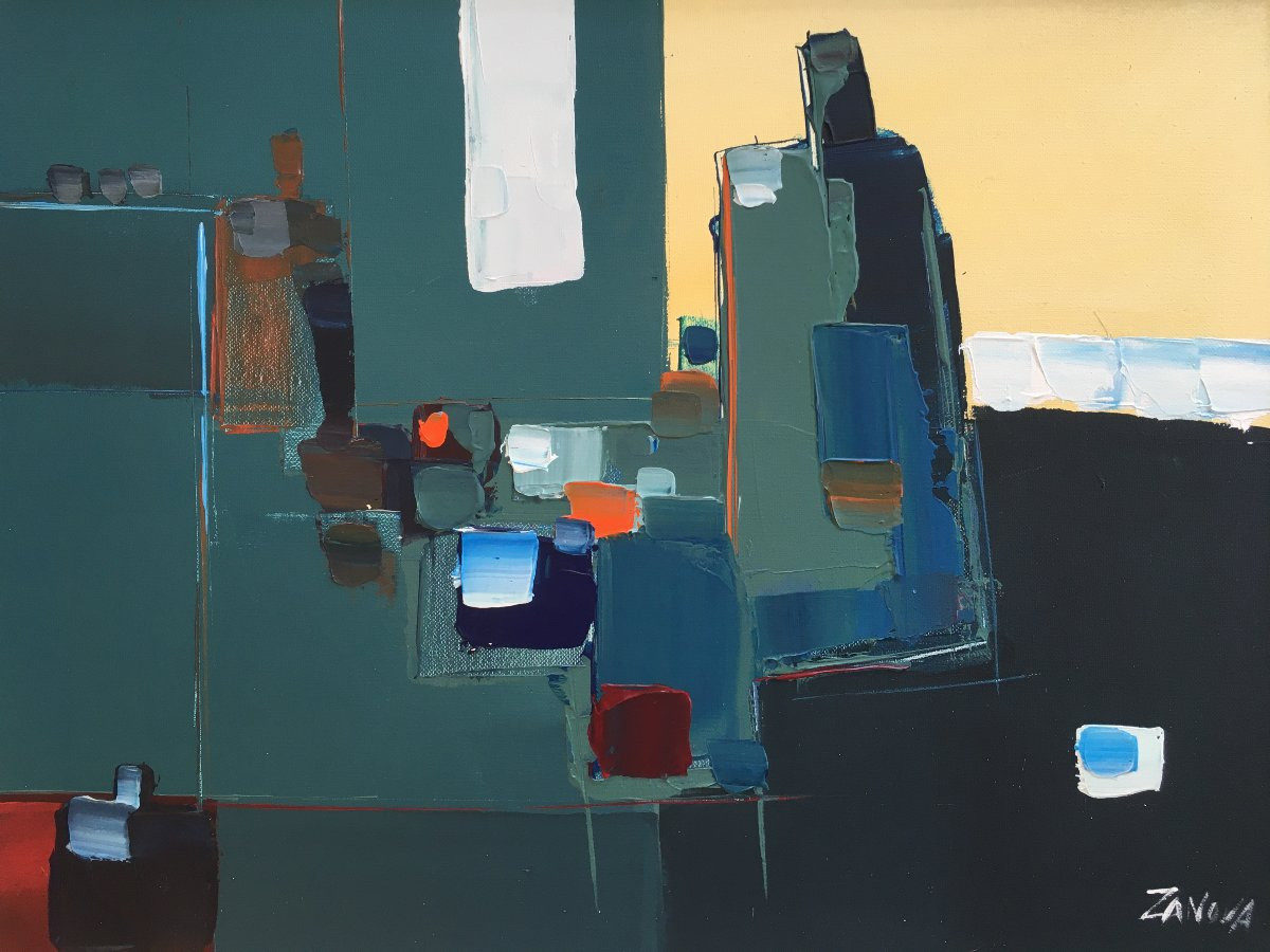 Abstract Painting By Lionel Chevalier (saint Malo), Pseudonym Zanova-photo-2