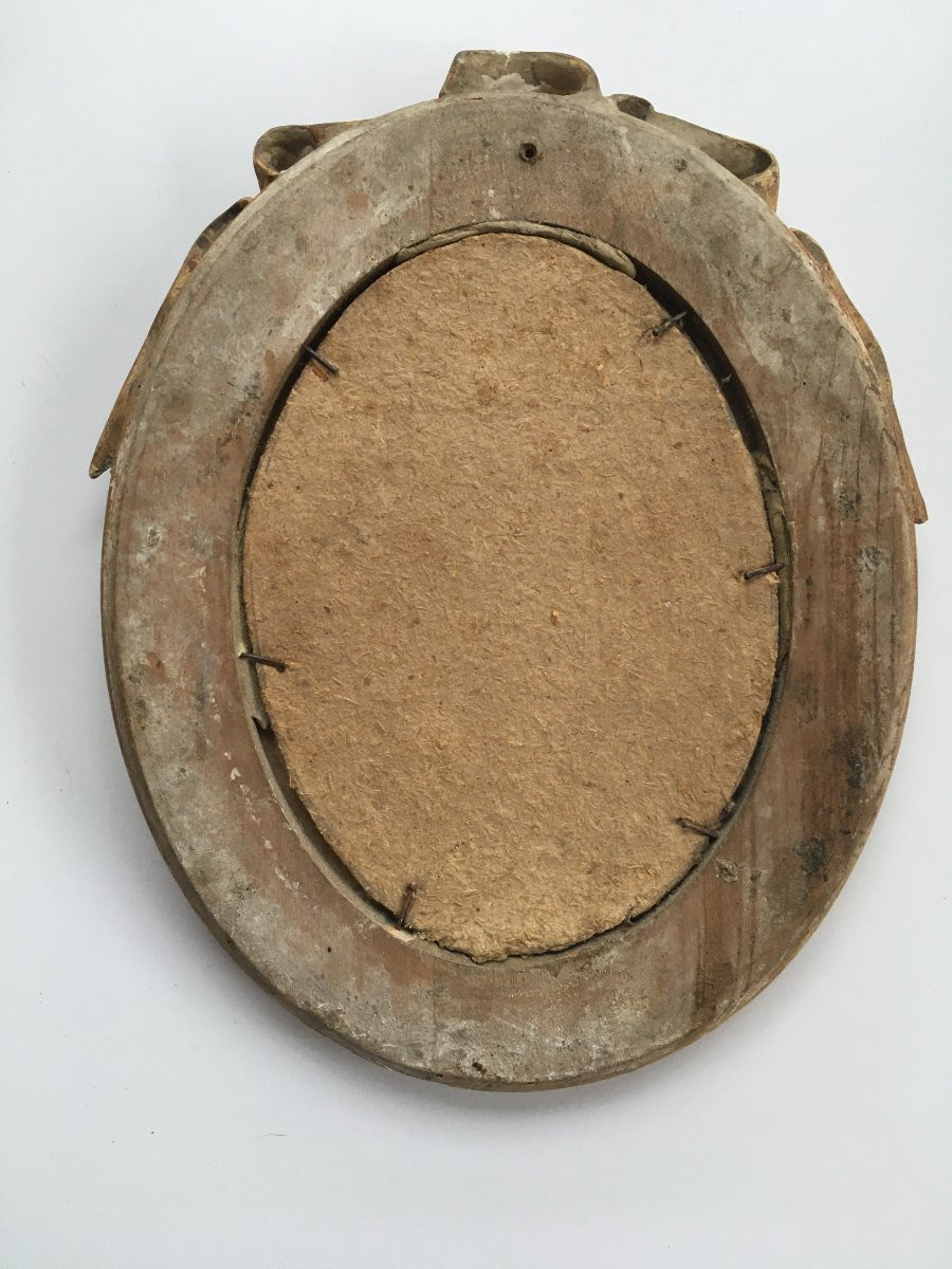 Portrait Of A Woman, Porcelain Painting In A Gold Frame-photo-3