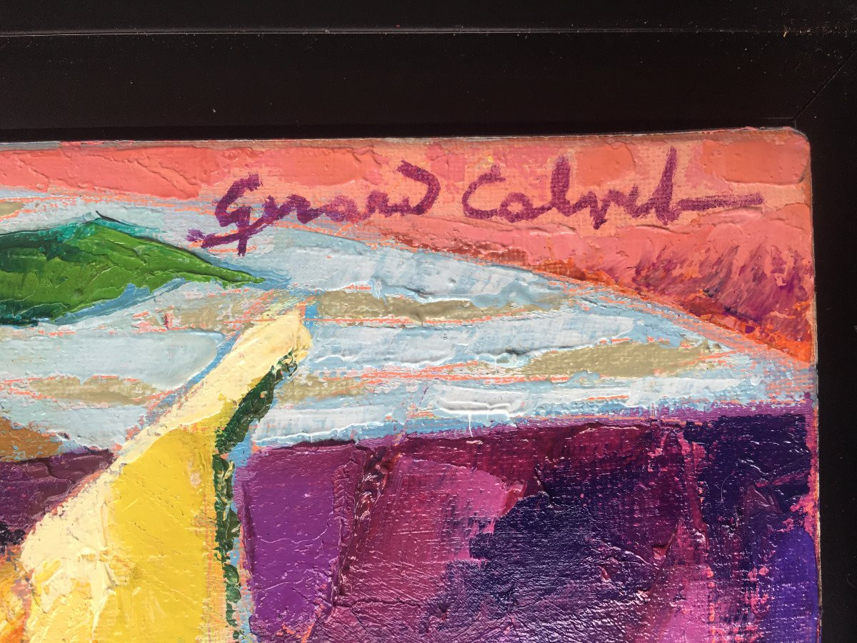 tableau peinture Gérard Calvet nature morte aux fruits-photo-4