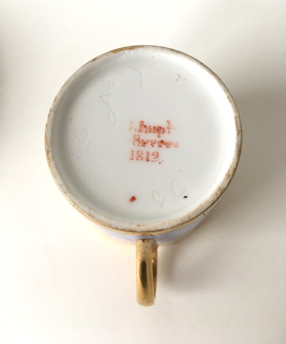 tasse litron en porcelaine Empire 1812 Manufacture Impériale de Sèvres-photo-2