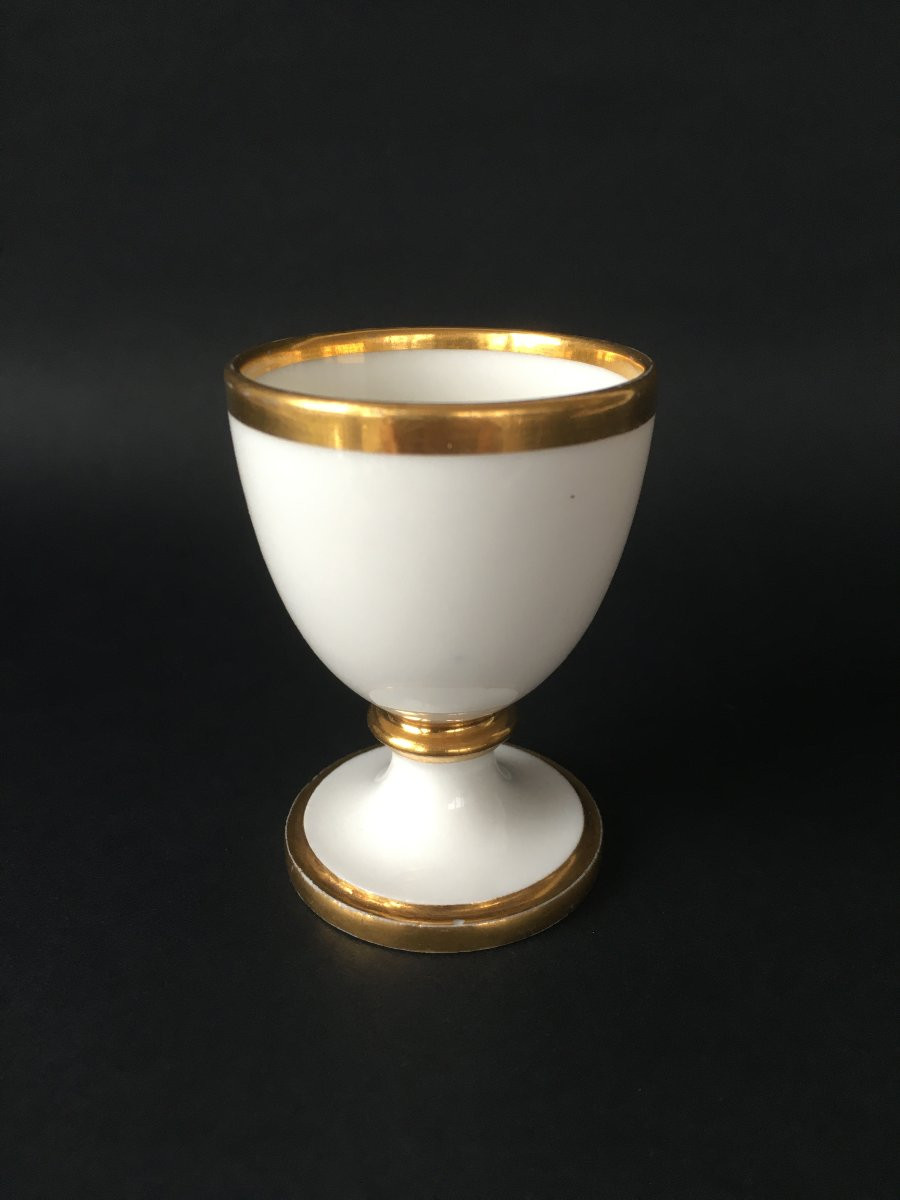 coquetier en porcelaine Manufacture Nationale de Sèvres vers 1820 Louis XVIII-photo-3