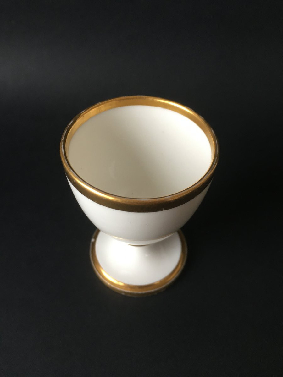 coquetier en porcelaine Manufacture Nationale de Sèvres vers 1820 Louis XVIII-photo-1