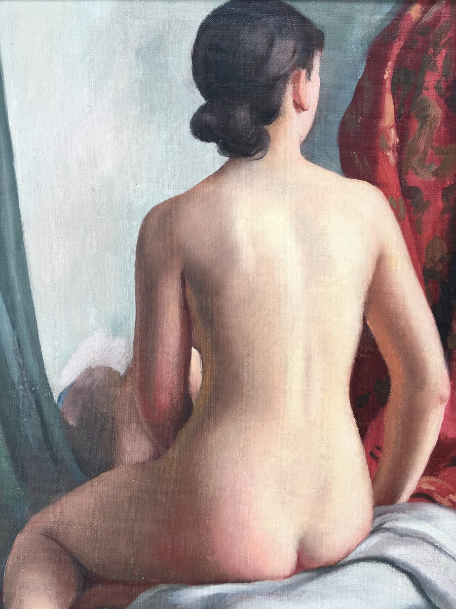 Painting Of A Female Nude By Maurice Ehlinger (1896-1981)-photo-3