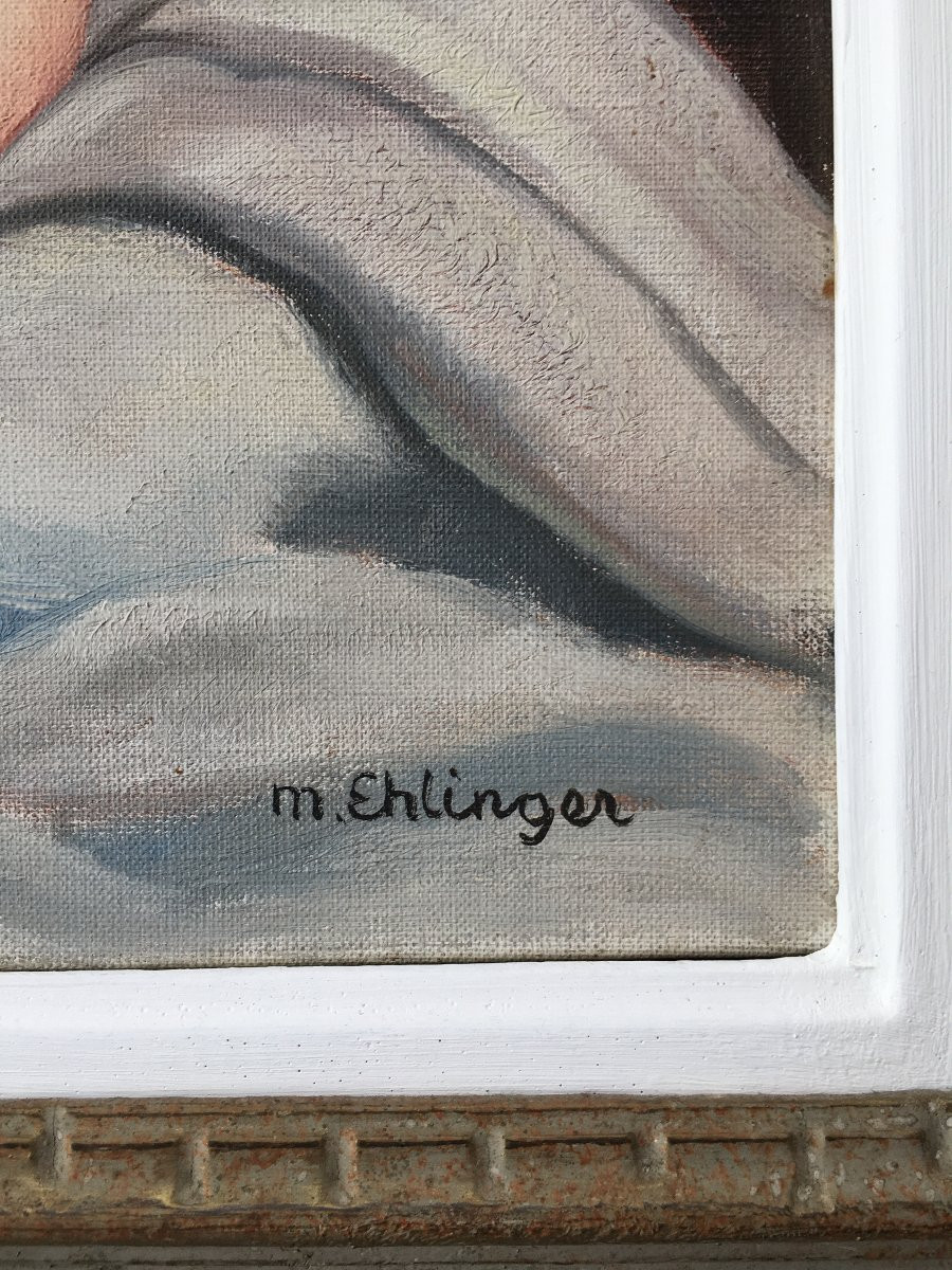 Painting Of A Female Nude By Maurice Ehlinger (1896-1981)-photo-1