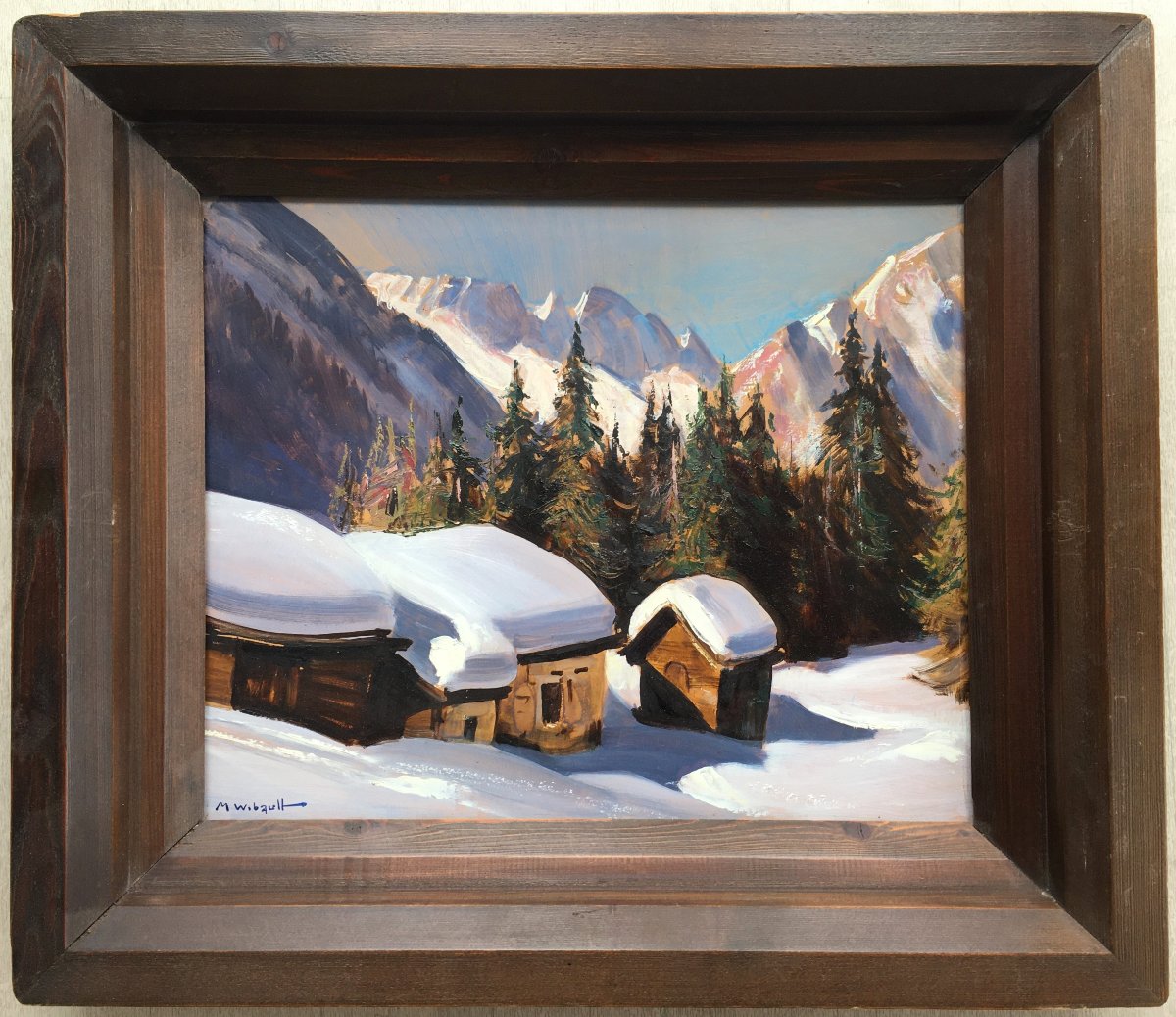 Mountain Painting By Marcel Wibault, Chamonix-argentière-photo-2