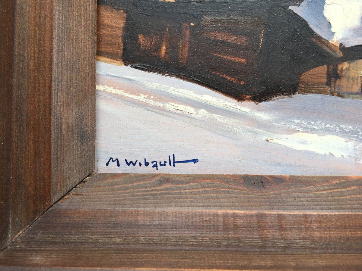 Mountain Painting By Marcel Wibault, Chamonix-argentière-photo-4