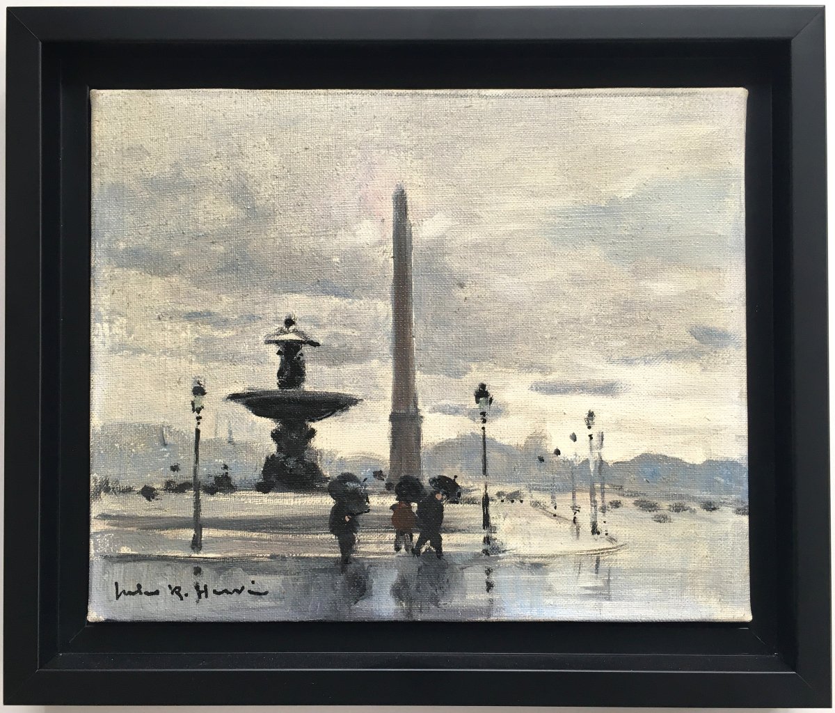Painting Jules René Hervé Paris La Concorde-photo-2