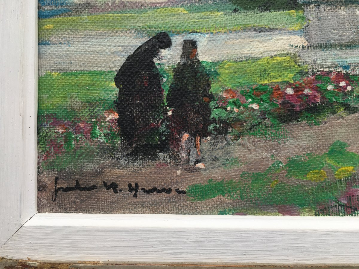 tableau peinture Jules René Hervé - Paris Le Louvre et les Tuileries-photo-4